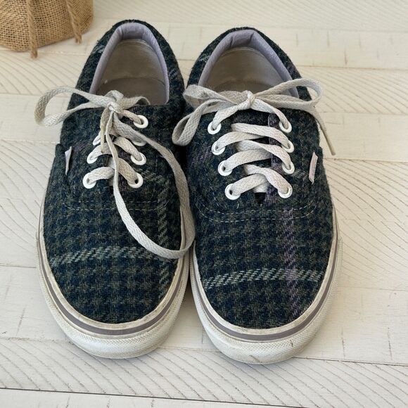 Van's Plaid Tweed Houndstooth Era Sneaker Shoes Blue - US Men's 5 Women's 6.5 - Picture 2 of 12